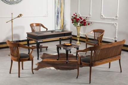 LÜKENS-Ceviz VIP Yönetici Masa Takımı - Koca Ofis Mobilya