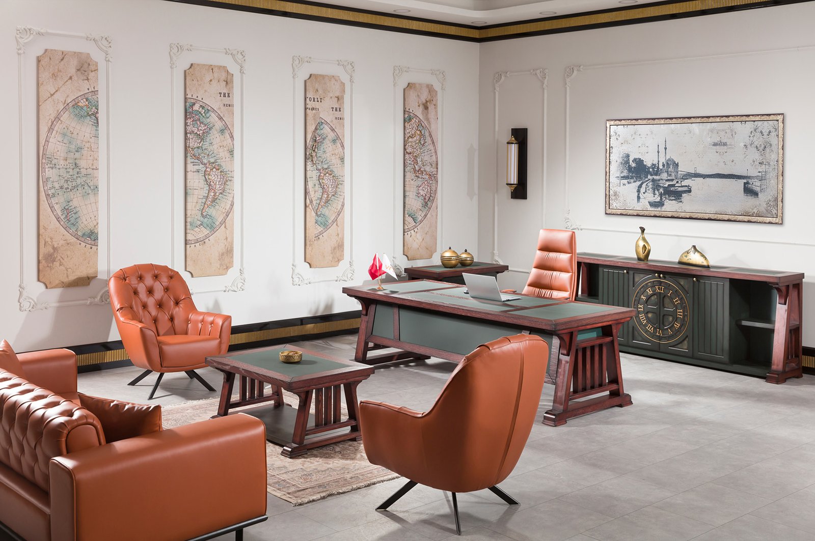 time-urun-tum-set TIME VIP Yönetici Masa Takımı - Koca Ofis Mobilya