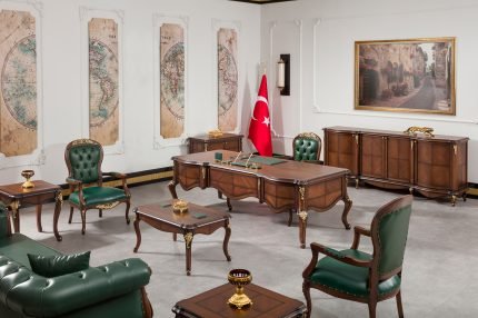 Zebra–Mat VIP yönetici masa takımı – Koca Ofis Mobilya