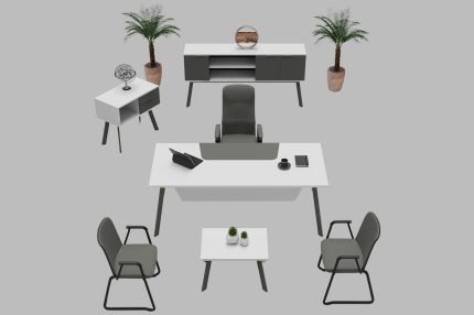 Retro Beyaz Personel Masa Takımı - Koca Ofis Mobilya