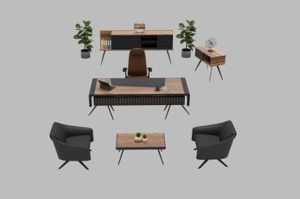 RİO Hamilton yönetici masa takımı - Koca Ofis Mobilya