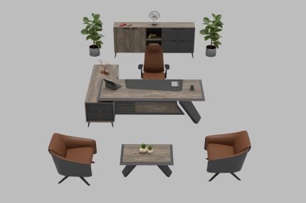 SPİL Ney VIP yönetici masa takımı - Koca Ofis Mobilya